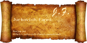 Jurkovich Fanni névjegykártya