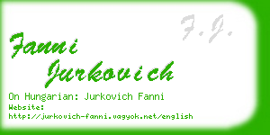 fanni jurkovich business card